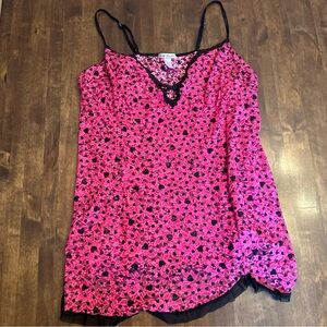 Linea Donatella 3X (22-24) Lingerie Babydoll Sexy Hearts Romantic Pink Lace 💕